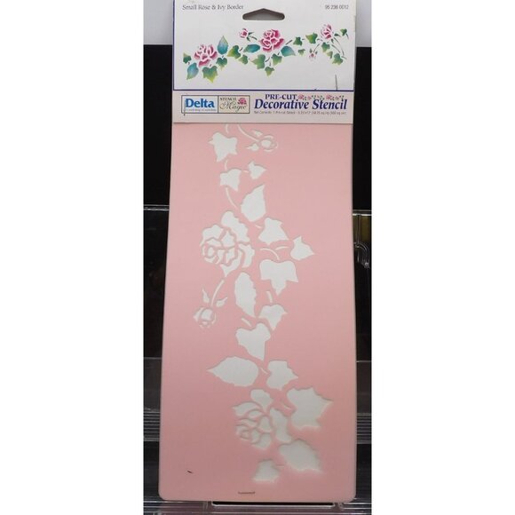 Delta Stencil Magic "Small Rose & Ivy Border" Decorative Stencil 5.25" X 13" - Picture 2 of 3